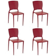 Conjunto com 4 Cadeiras Tramontina Safira Vermelho
