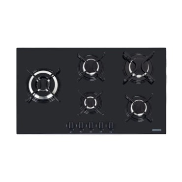 Cooktop a Gás Tramontina Penta Side Plus em Vidro Temperado Preto 5 Queimadores