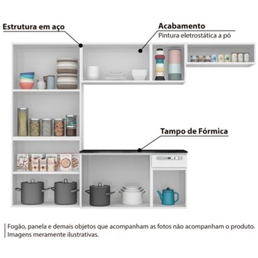 Cozinha Compacta Itatiaia Amanda 4 Peças Branca