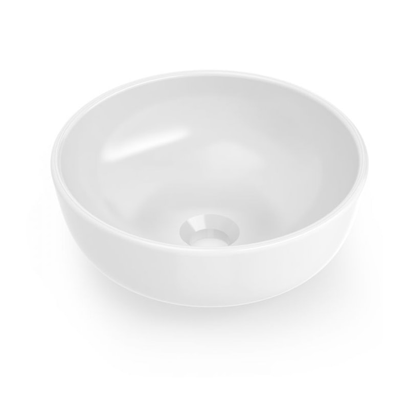 Cuba de Apoio Roca Redonda Óptica Branca 35cm | Casa Mattos