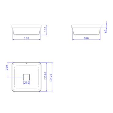Cuba de Sobrepor Deca Quadrada Slim Branco 40x40cm