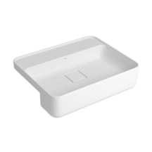 Cuba Deca Semi-Encaixe Slim Retangular com Deck Branco 50cm