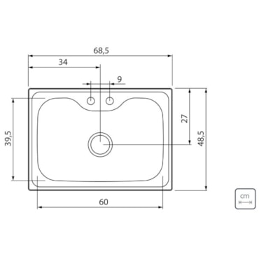 Cuba Tramontina Morgana 60 FX Undermount c/ Lixeira de Embutir, Tábua, Dosador, Cesto e Válvula