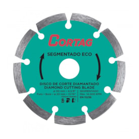 Disco de Corte Diamantado Segmentado Eco 110x20mm Cortag