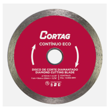 Disco Diamantado Contínuo Eco 110mm Cortag
