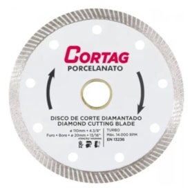 Disco Diamantado para Porcelanato Cortag Branco 110mm