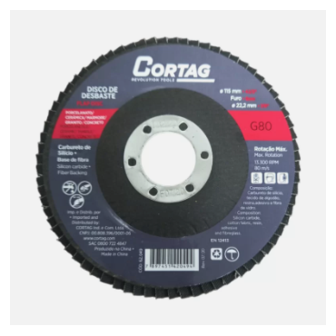 Disco Flap de Desbaste Porcelanato 115mm G120 Cortag