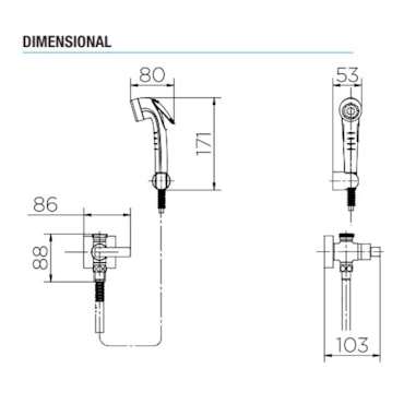 Ducha Higiênica Com Registro e Derivação Nova Stillo Cobre Escovado