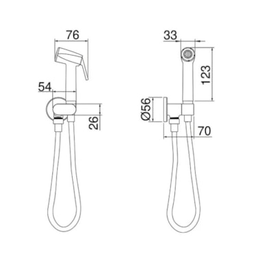 Ducha Higiênica Lorenzetti Loren Loft 1984 N82 Niquel Escovado