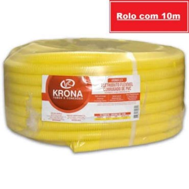 Eletroduto Corrugado Pvc Krona 25mmX10m Amarelo