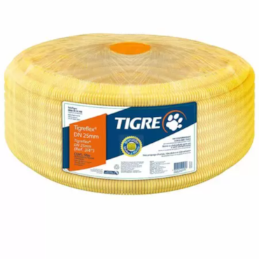 Eletroduto PVC Corrugado Amarelo 25mm X 50m Tigre