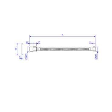 Engate Flexível Malha de Aço Deca 40cm Cromado