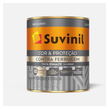 Esmalte Brilhante Contra Ferrugem Branco 900mL Suvinil Esmalte Brilhante Contra Ferrugem Branco 900mL Suvinil