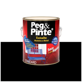 Esmalte Sintético Brilhante Peg Pinte Preto 3,6L Eucatex