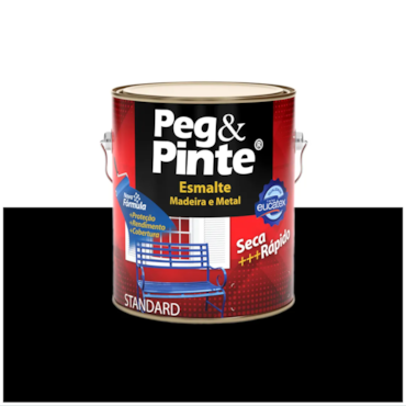 Esmalte Sintético Brilhante Peg Pinte Preto 3,6L Eucatex