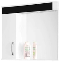 Espelheiro Rorato Monaco Preto 59,5cm com Lampada Led