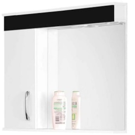 Espelheiro Rorato Monaco Preto 59,5cm com Lampada Led