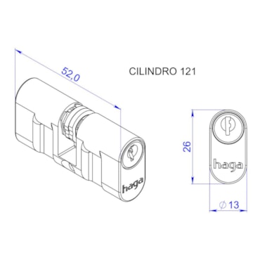 Fechadura Haga Click Externa Espelho 280 23437B