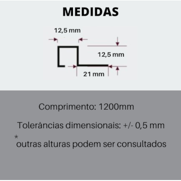 Filete P Mozaik Aço Inox Polido FIP12010 12,5x120cm