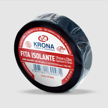 Fita Isolante Preta 19mm X 10m Krona Fita Isolante Preta 19mm X 10m Krona