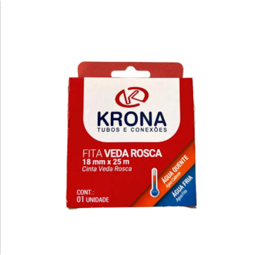 Fita Veda Rosca 18mm x 25m Krona Fita Veda Rosca 18mm x 25m Krona