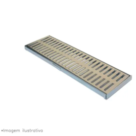 Grelha Aço Galvanizado Ronconi 15x50cm C/ Caixilho 1,5mm