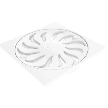 Grelha Quadrada Abre e Fecha PVC Branca DN100
