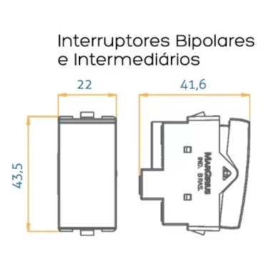 Interruptor Intermediário Four Way Margirius Sleek 16527