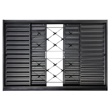 Janela Veneziana Ramassol com Grade Xadrez 100x150x12cm Janela Veneziana Ramassol com Grade Xadrez 100x150x12cm