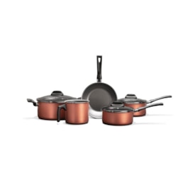 Jogo de Panelas Brinox Clove 5 Peças Antiaderente com Tampa em Vidro 7111/400