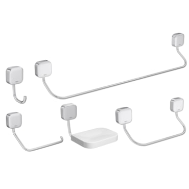 Kit Acessórios 5 Peças Deca para Banheiro Pix Cromado Kit Acessórios 5 Peças Deca para Banheiro Pix Cromado