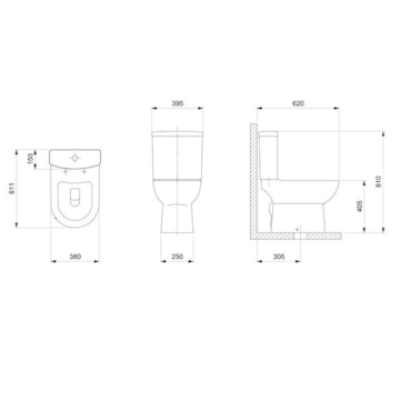 Kit Bacia Smart Convencional Celite Assento PP Softclose e Itens de Instalação