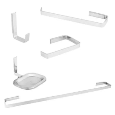 Kit Banheiro Acessório 5 Peças 9020 Stander Quadra Talita