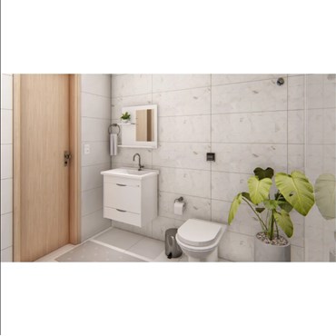 Kit Banheiro Roma Suspenso Branco 55,4cm Rorato