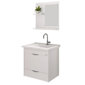 Kit Banheiro Roma Suspenso Branco 55,4cm Rorato