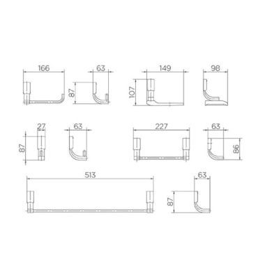 Kit de Acessórios Top Docol Para Banheiro 5 Peças Cromado