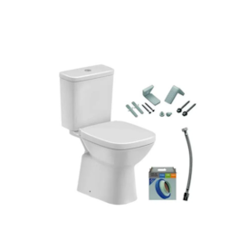 Kit Debba Roca com Caixa Acoplada e Assento Branco Brilhante
