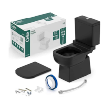 Kit Elite Celite com Caixa Acoplada Bacia Assento Black Matte