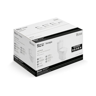 Kit Incepa Bacia c/ Caixa, Assento Termofixo C/ Queda Amortecida e Itens de Instalação Boss