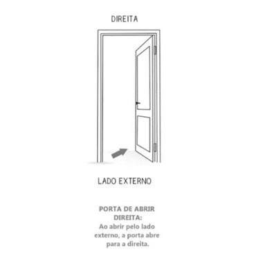 Kit Porta de Madeira Direita e Batente MGM Neblina Mogno 217x75cm