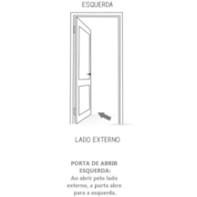 Kit Porta de Madeira Esquerda e Batente MGM Neblina Mogno 217x75cm