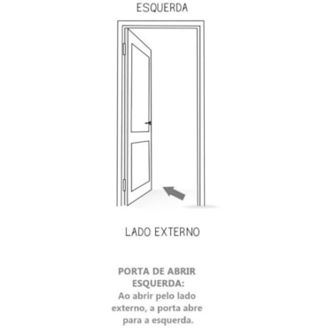 Kit Porta de Madeira Esquerda e Batente MGM Neblina Mogno 217x75cm
