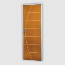 Kit Porta de Madeira Esquerda e Batente MGM Neblina Mogno 217x75cm