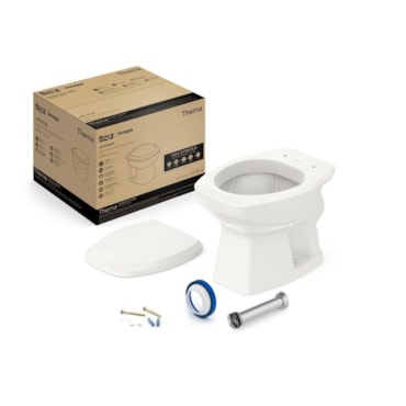 Kit Thema Bacia Convencional + itens de instalação Branca
