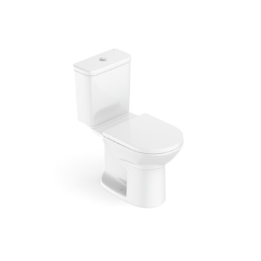 Kit Vaso Sanitário  Com Caixa Acoplada Acessórios De Instalação Pp Debba Round Branco Roca
