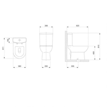 Kit Vaso Sanitário com Caixa Acoplada EcoFlush® 3/6 L Smart Beige