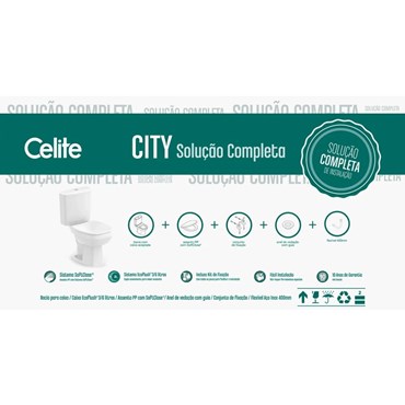Kit Vaso Sanitário com Caixa Acoplada Smart Clean City Celite