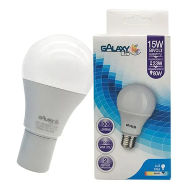 Lâmpada Led Galaxy Bulbo A60 15w 6500k E27 Bivolt