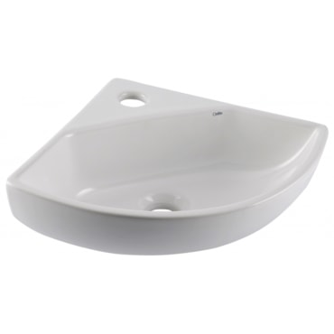 Lavatório Celite Suspenso Canto Oval Branco