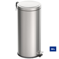 Lixeira Tramontina Aço Inox Polido com Pedal 30L